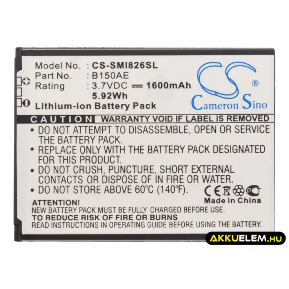 Utángyártott Samsung mobil Li-ion akkumulátor 3.7V 1600mAh B150AE, B150AC - CameronSino