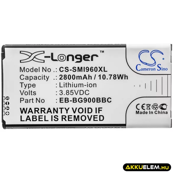 Utángyártott Samsung mobil Li-ion akkumulátor 3.85V 2800mAh EB-BG900BBC, EB-B900BBE - CameronSino