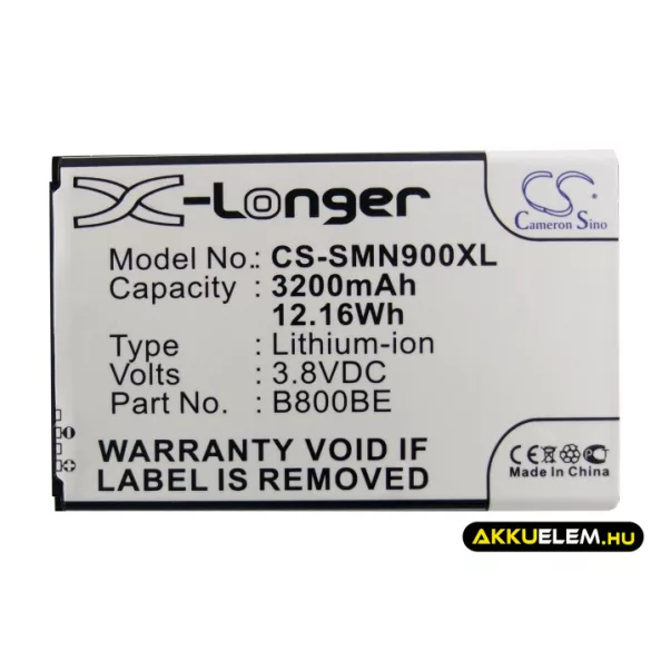 Utángyártott Samsung mobil Li-ion akkumulátor 3.8V 3200mAh B800BE, B800BU X-Hosszabb - CameronSino