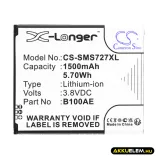 Utángyártott Samsung mobil Li-ion akkumulátor 3.8V 1500mAh B100AE, GH43-03948B - CameronSino