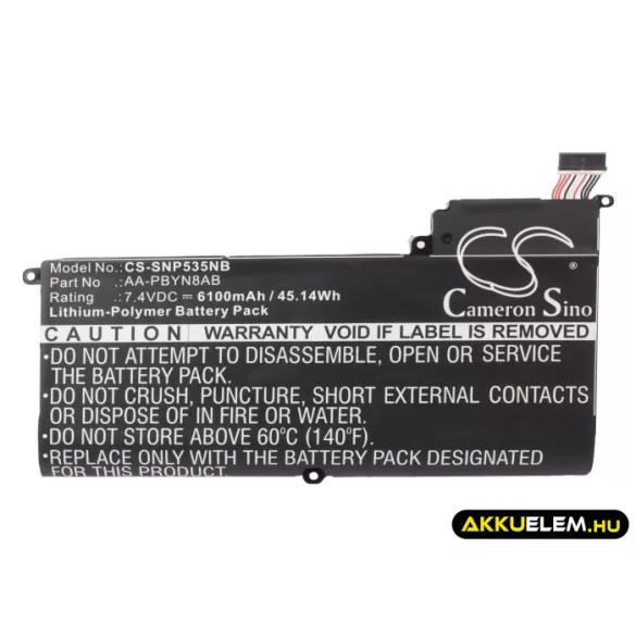 Utángyártott Samsung laptop Li-Polymer akkumulátor 7.4V 6100mAh AA-PBYN8AB - CameronSino