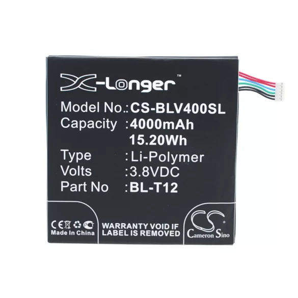 Utángyártott LG Tablet Li-Polymer akkumulátor 3.8V 4000mAh BL-T12, EAC62438201 - CameronSino