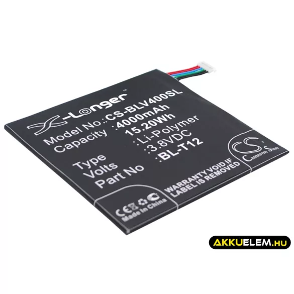 Utángyártott LG Tablet Li-Polymer akkumulátor 3.8V 4000mAh BL-T12, EAC62438201 - CameronSino