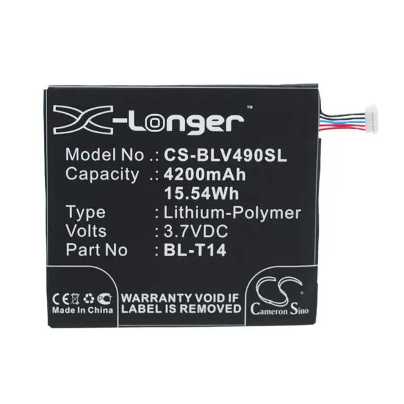 Utángyártott LG Tablet Li-Polymer akkumulátor 3.7V 4200mAh BL-T14, EAC62638401 - CameronSino