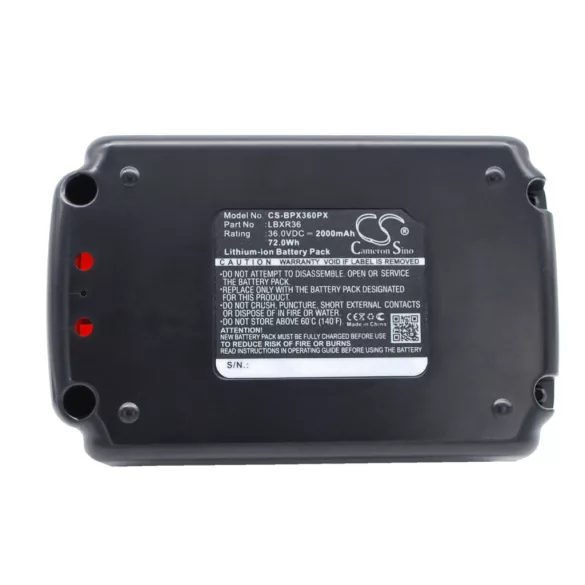 Utángyártott Black & Decker szerszámgép Li-ion akkumulátor 36V 2000mAh LBXR36, LBX2040 - CameronSino