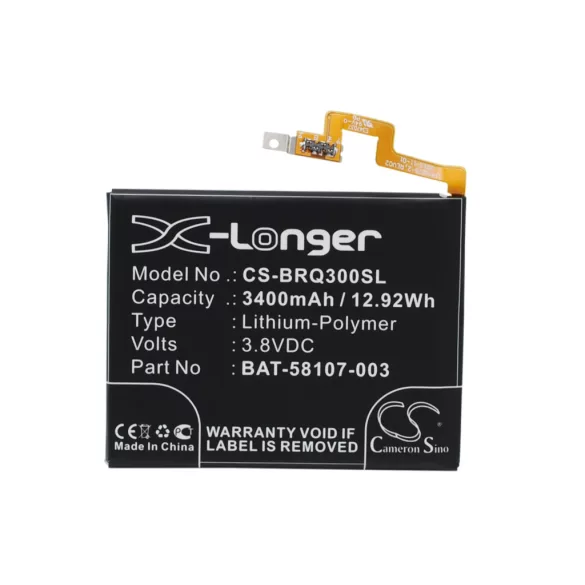 Utángyártott BlackBerry mobil Li-Polymer akkumulátor 3.8V 3400mAh BAT-58107-003 - CameronSino