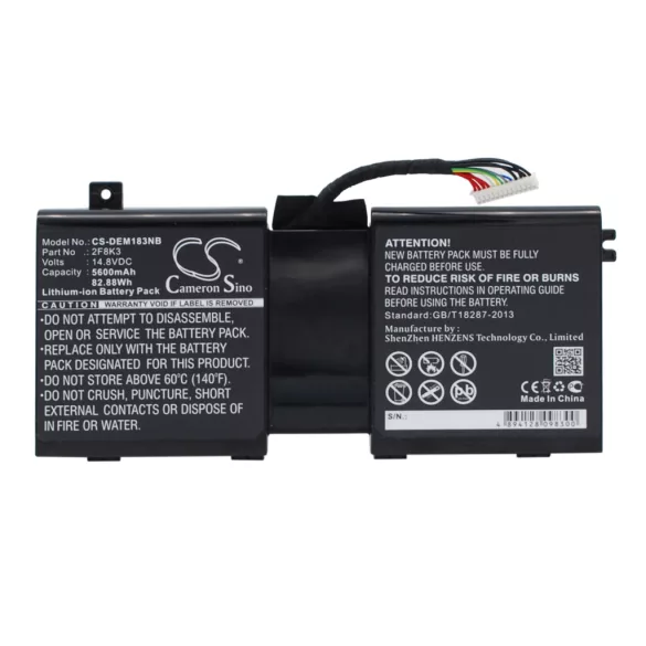Utángyártott Dell laptop Li-ion akkumulátor 14.8V 5600mAh 2F8K3, 0G33TT - CameronSino