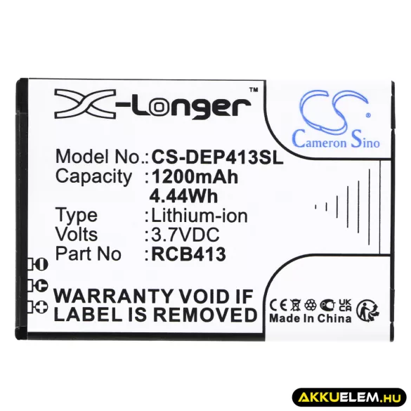 Utángyártott Doro mobil Li-ion akkumulátor 3.7V 1200mAh RCB01P01, RCB413 - CameronSino