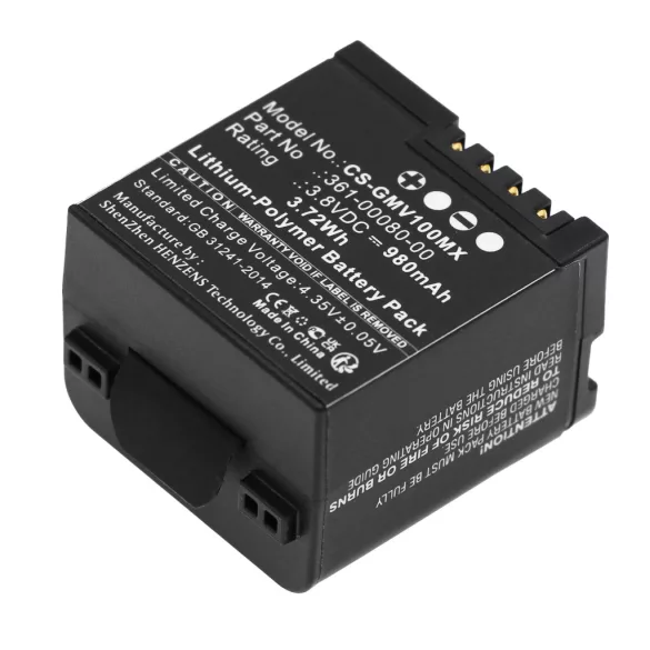 Utángyártott Garmin Kamera Li-Polymer akkumulátor 3.8V 980mAh 361-00080-00, 010-12256-01 - CameronSino