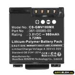 Utángyártott Garmin Kamera Li-Polymer akkumulátor 3.8V 980mAh 361-00080-00, 010-12256-01 - CameronSino