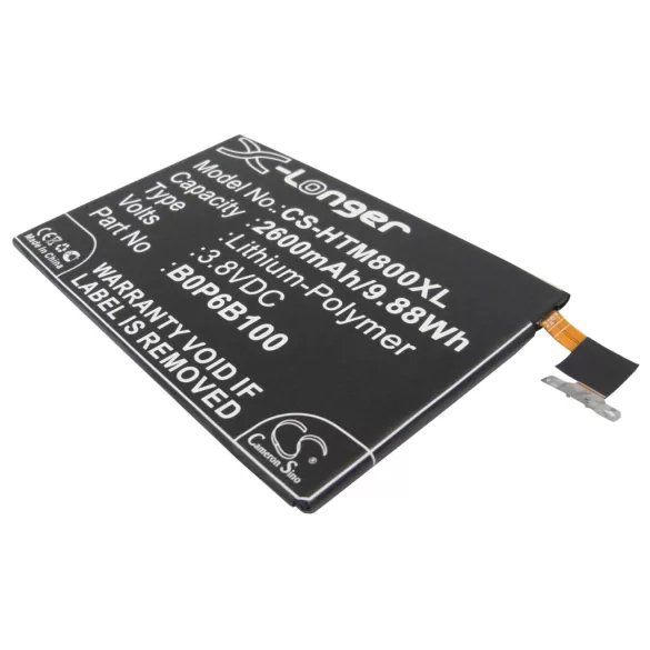 Utángyártott HTC mobil Li-Polymer akkumulátor 3.8V 2600mAh B0P6B100, 35H00214-00M - CameronSino