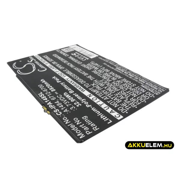 Utángyártott Apple Tablet Li-Polymer akkumulátor 3.73V 8820mAh 6712-6700, A1484 - CameronSino