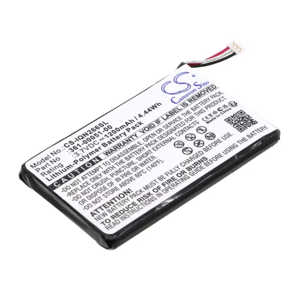 Utángyártott Garmin GPS Li-Polymer akkumulátor 3.7V 1200mAh 361-00051-00, 361-00051-01 - CameronSino