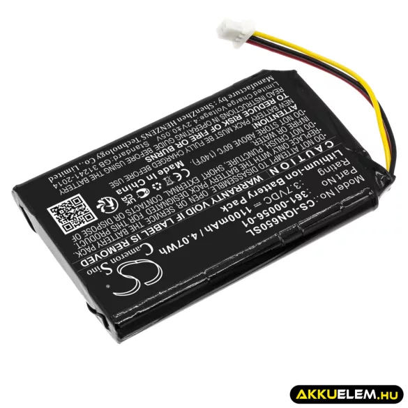 Utángyártott Garmin GPS Li-ion akkumulátor 3.7V 1100mAh 361-00056-01 - CameronSino