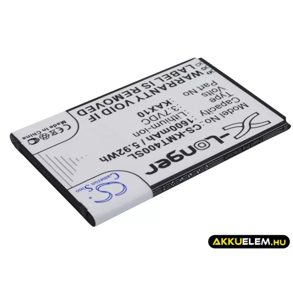 Utángyártott KAZAM mobil Li-ion akkumulátor 3.7V 1600mAh KAX10, KAX10MXJAK038738 - CameronSino