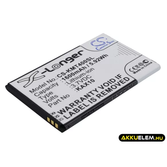 Utángyártott KAZAM mobil Li-ion akkumulátor 3.7V 1600mAh KAX10, KAX10MXJAK038738 - CameronSino