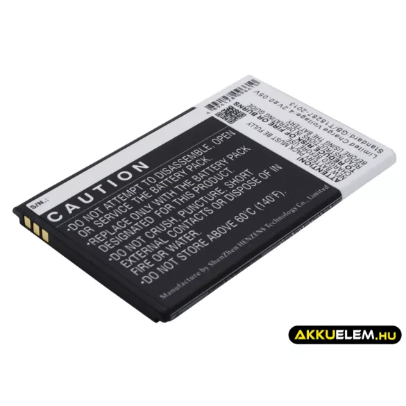Utángyártott KAZAM mobil Li-ion akkumulátor 3.7V 1600mAh KAX10, KAX10MXJAK038738 - CameronSino