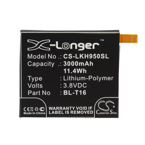 Utángyártott LG mobil Li-Polymer akkumulátor 3.8V 3000mAh BL-T16, EAC62718201 - CameronSino