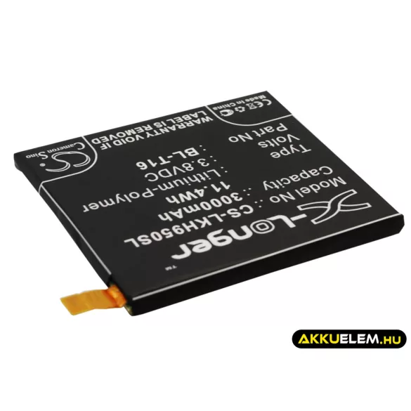 Utángyártott LG mobil Li-Polymer akkumulátor 3.8V 3000mAh BL-T16, EAC62718201 - CameronSino