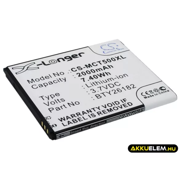 Utángyártott Mobistel mobil Li-ion akkumulátor 3.7V 2000mAh BTY26182, BTY26182Mobistel/STD - CameronSino