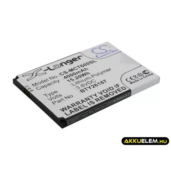 Utángyártott Mobistel mobil Li-Polymer akkumulátor 3.8V 4000mAh BTY26187, BTY26187Mobistel/STD - CameronSino