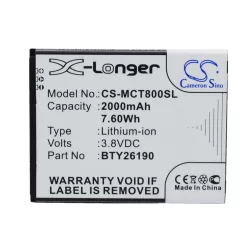   Utángyártott Mobistel mobil Li-ion akkumulátor 3.8V 2000mAh Cynus T8, BTY26190 - CameronSino