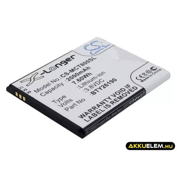 Utángyártott Mobistel mobil Li-ion akkumulátor 3.8V 2000mAh Cynus T8, BTY26190 - CameronSino