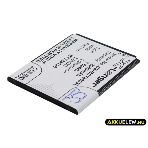 Utángyártott Mobistel mobil Li-ion akkumulátor 3.8V 2000mAh Cynus T8, BTY26190 - CameronSino