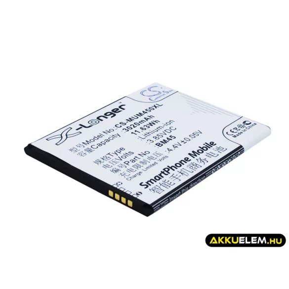 Utángyártott Xiaomi mobil Li-ion akkumulátor 3.85V 3020mAh BM45 - CameronSino
