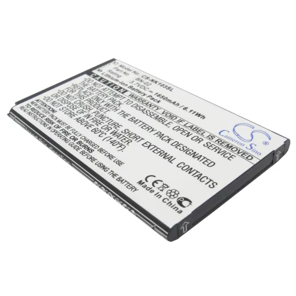 Utángyártott Nokia mobil Li-ion akkumulátor 3.7V 1650mAh BN-02 - CameronSino