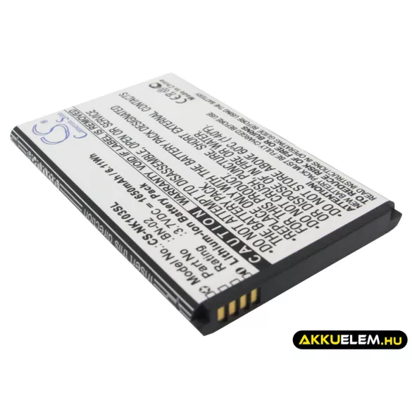 Utángyártott Nokia mobil Li-ion akkumulátor 3.7V 1650mAh BN-02 - CameronSino