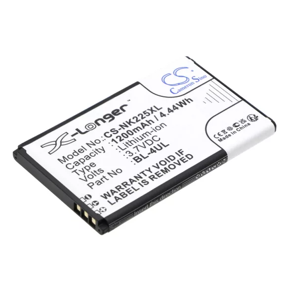 Utángyártott Nokia mobil Li-ion akkumulátor 3.7V 1200mAh BL-4UL, BL-4WL - CameronSino