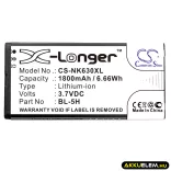 Utángyártott Microsoft mobil Li-ion akkumulátor 3.7V 1800mAh BL-5H - CameronSino