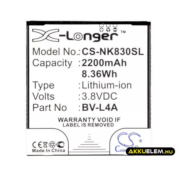 Utángyártott Microsoft mobil Li-ion akkumulátor 3.8V 2200mAh - CameronSino