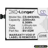 Utángyártott Nokia mobil Li-ion akkumulátor 3.8V 2200mAh BV-5QW - CameronSino