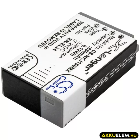 Utángyártott NiKon Kamera Li-ion akkumulátor 7.2V 850mAh EN-EL24, VFB11901 - CameronSino