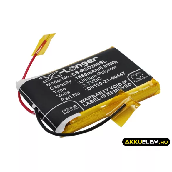 Utángyártott Roberts digitális rádió Li-Polymer akkumulátor 3.7V 1850mAh D8110-21-00447 - CameronSino