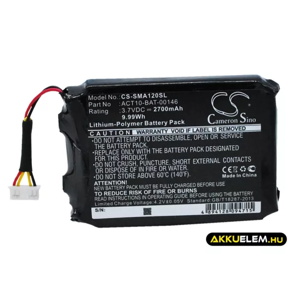 Utángyártott Satmap GPS Li-Polymer akkumulátor 3.7V 2700mAh 1S2PE583759-02X, ACT10-BAT-00146 - CameronSino