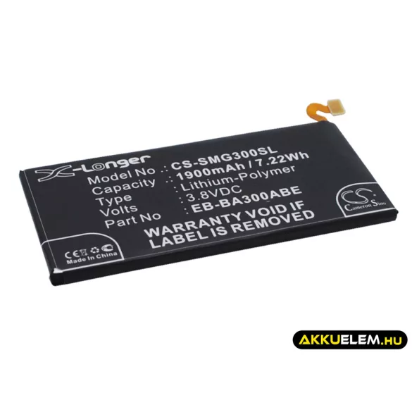 Utángyártott Samsung mobil Li-Polymer akkumulátor 3.8V 1900mAh EB-BA300ABE, GH43-04381A - CameronSino