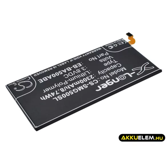 Utángyártott Samsung mobil Li-Polymer akkumulátor 3.8V 2300mAh EB-BA500ABE, GH43-04337A - CameronSino
