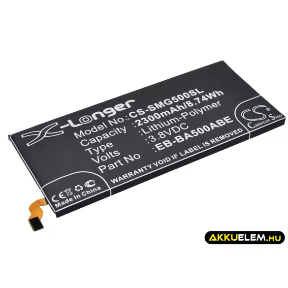 Utángyártott Samsung mobil Li-Polymer akkumulátor 3.8V 2300mAh EB-BA500ABE, GH43-04337A - CameronSino