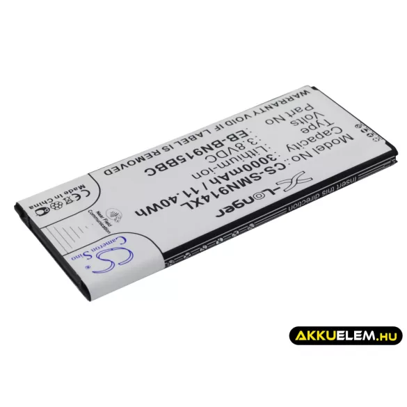Utángyártott Samsung mobil Li-ion akkumulátor 3.8V 3000mAh EB-BN915BBC, EB-BN915BBE X-hosszabb támogatás NFC-vel - CameronSino