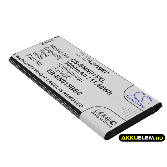 Utángyártott Samsung mobil Li-ion akkumulátor 3.8V 3000mAh EB-BN915BBC, EB-BN915BBE X-Hosszabb - CameronSino