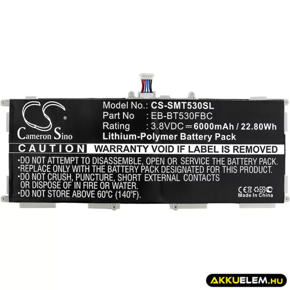 Utángyártott Samsung Tablet Li-Polymer akkumulátor 3.8V 6000mAh EB-BT530FBC, EB-BT530FBU - CameronSino