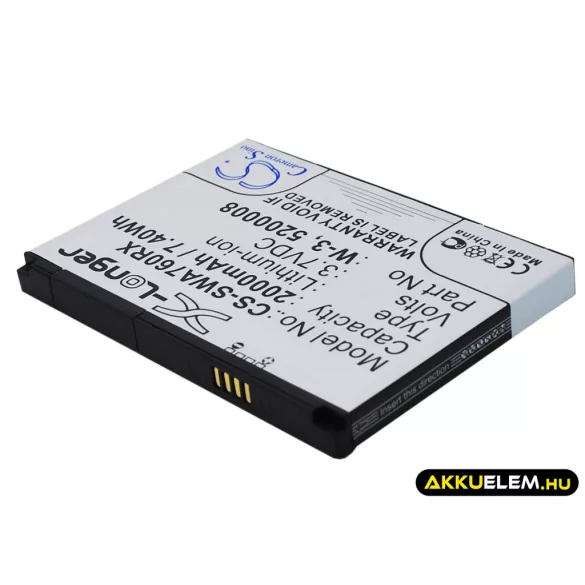 Utángyártott Sierra Wireless Hotspot Li-ion akkumulátor 3.7V 2000mAh W-3, 5200008 - CameronSino