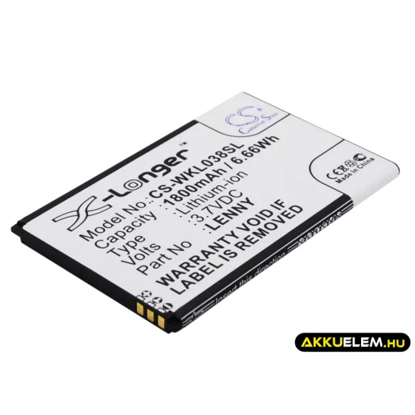 Utángyártott Wiko mobil Li-ion akkumulátor 3.7V 1800mAh LENNY - CameronSino