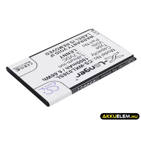 Utángyártott Wiko mobil Li-ion akkumulátor 3.7V 1800mAh LENNY - CameronSino