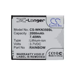   Utángyártott Wiko mobil Li-ion akkumulátor 3.7V 2000mAh Rainbow - CameronSino
