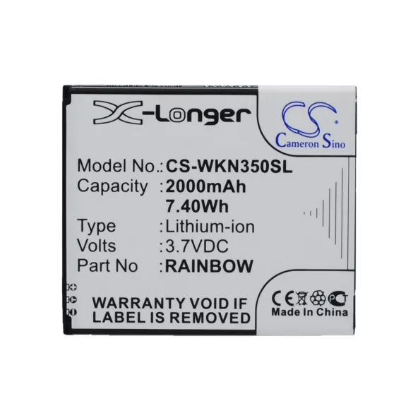 Utángyártott Wiko mobil Li-ion akkumulátor 3.7V 2000mAh Rainbow - CameronSino