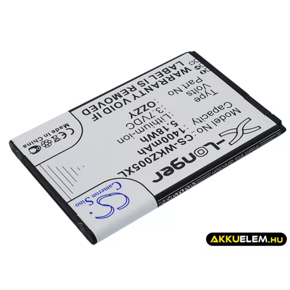 Utángyártott Wiko mobil Li-ion akkumulátor 3.7V 1400mAh OZZY - CameronSino